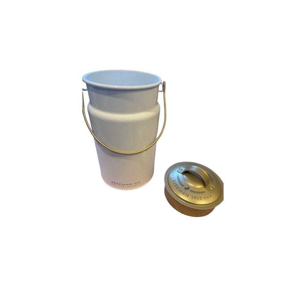 Beekman 1802 G.O.A.T. Milk Can Tin Pail White/Gold Holiday 2025 CollectibleEmpty